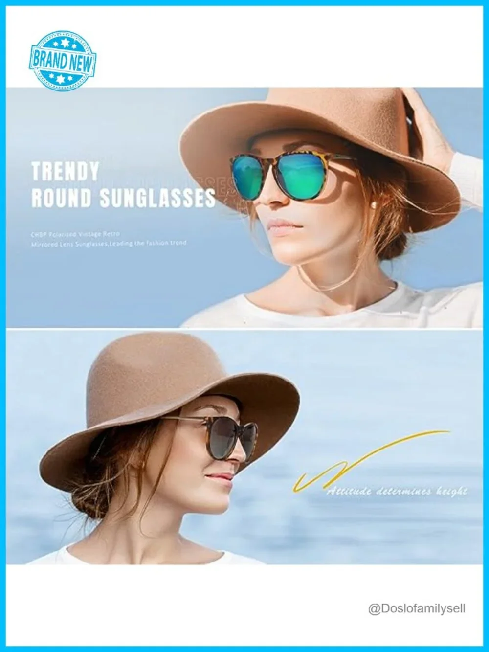 Polarized UV Protection Round Sunglasses Unisex Retro TR90 Frame